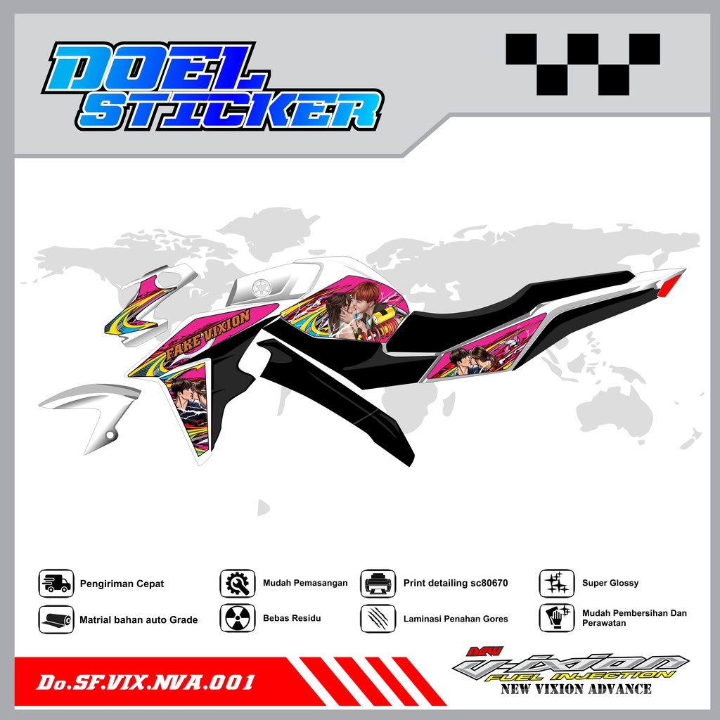 STICKER STRIPING VIXION NVA - STICKER STRIPING LIST VARIASI HOLOGRAM , CROME VIXION NVA 2015-2016 DOEL 001