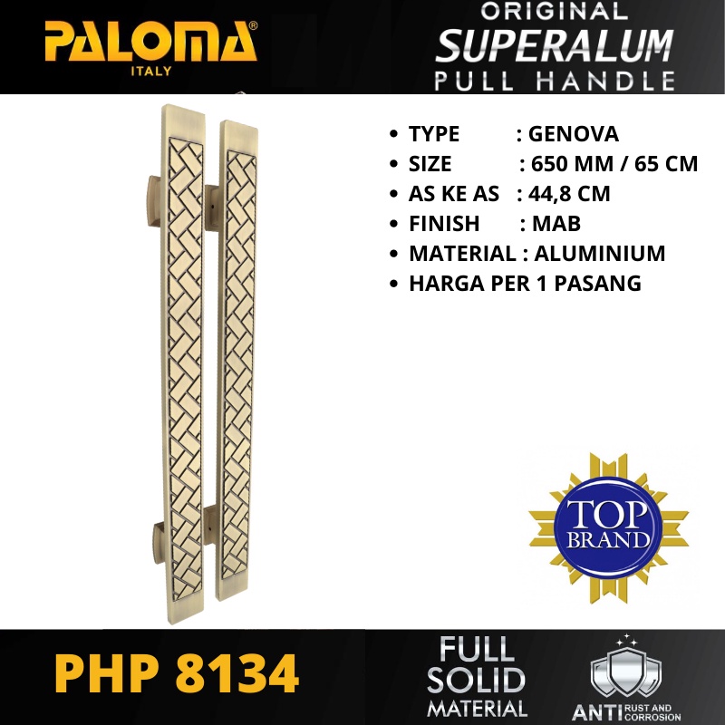 PALOMA PHP 8134 TARIKAN PINTU PULL HANDLE SUPERALUM GENOVA 650MM MAB