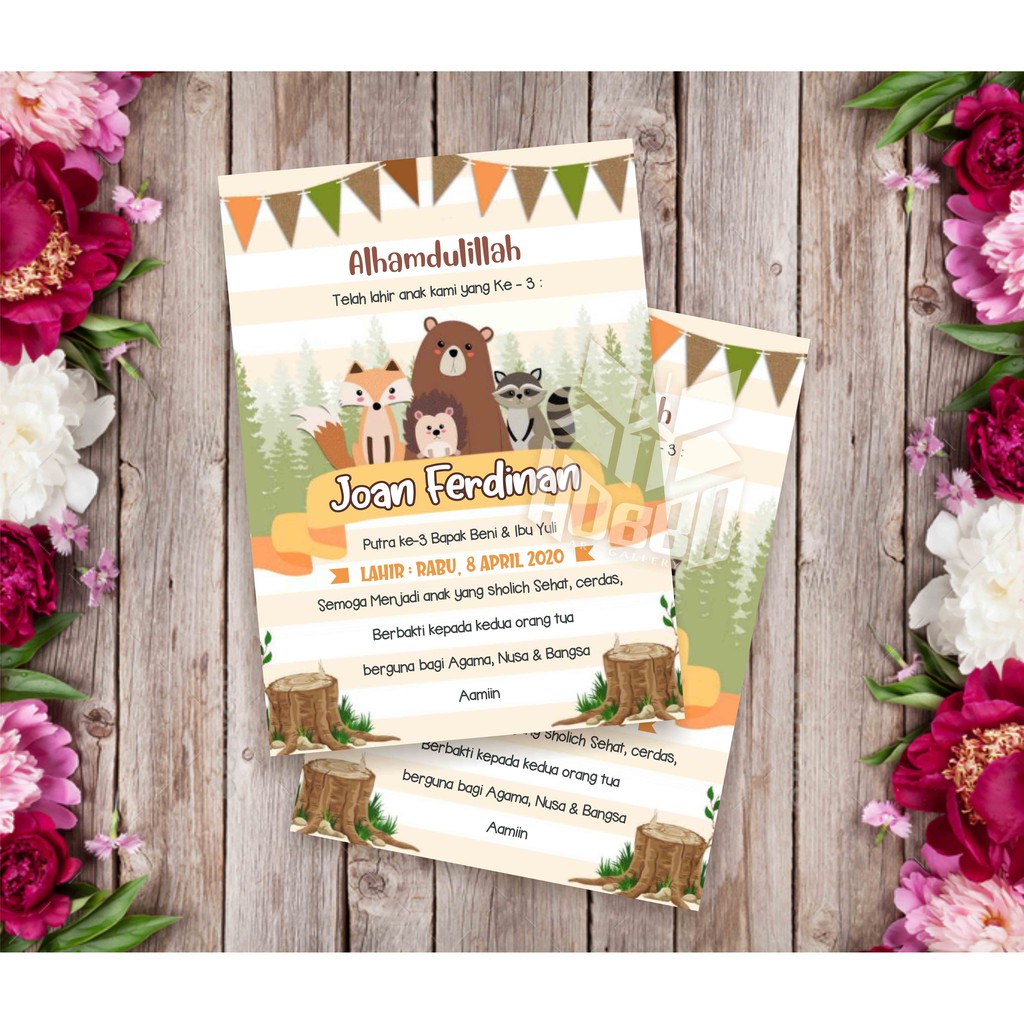 7x10 cm - Baby card Kartu Nama Bayi Lahir Ucapan Balen Baby born - Baby Shower - HOBBO