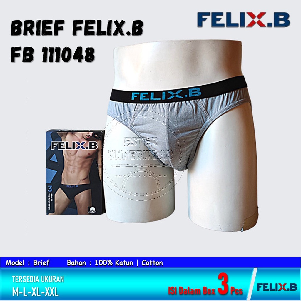 CELANA DALAM PRIA FELIX.B FB 111048 ISI 3 PCS | BAHAN KATUN