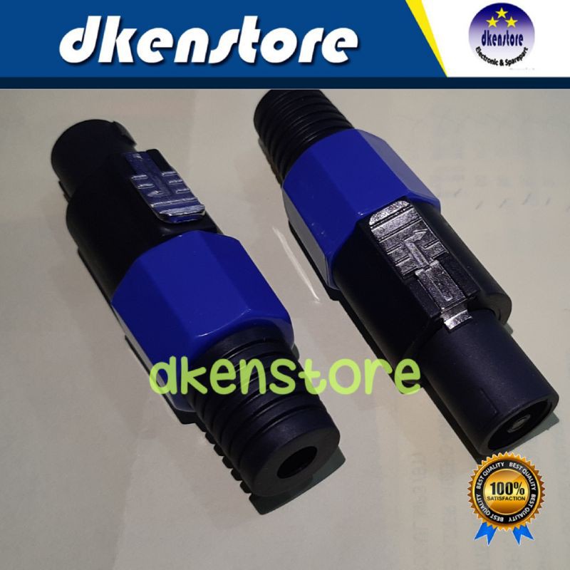 Jek Spikon Biru Biasa konektor speaker Spek On