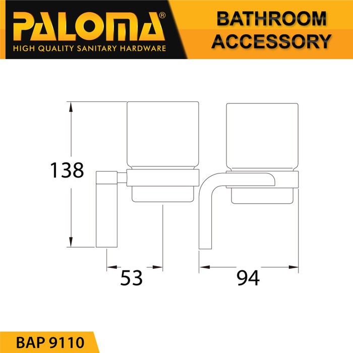 PALOMA BAP 9110 Tempat Gelas Sikat Gigi Kumur Rak Tumbler Holder Mandi