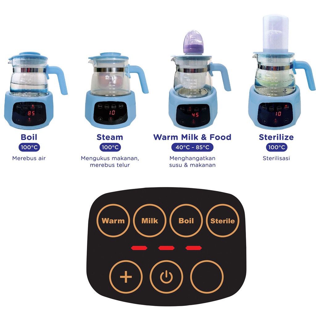 Baby Safe (LB013) Formula Milk Machine - Teko Pemanas air listrik / milk warmer/ penghangat susu / ceret / kurumi kettle / kettle / milk maker / mesin kopi / teh / steam / teko listrik / milk processor / alat steril botol susu bayi / murah