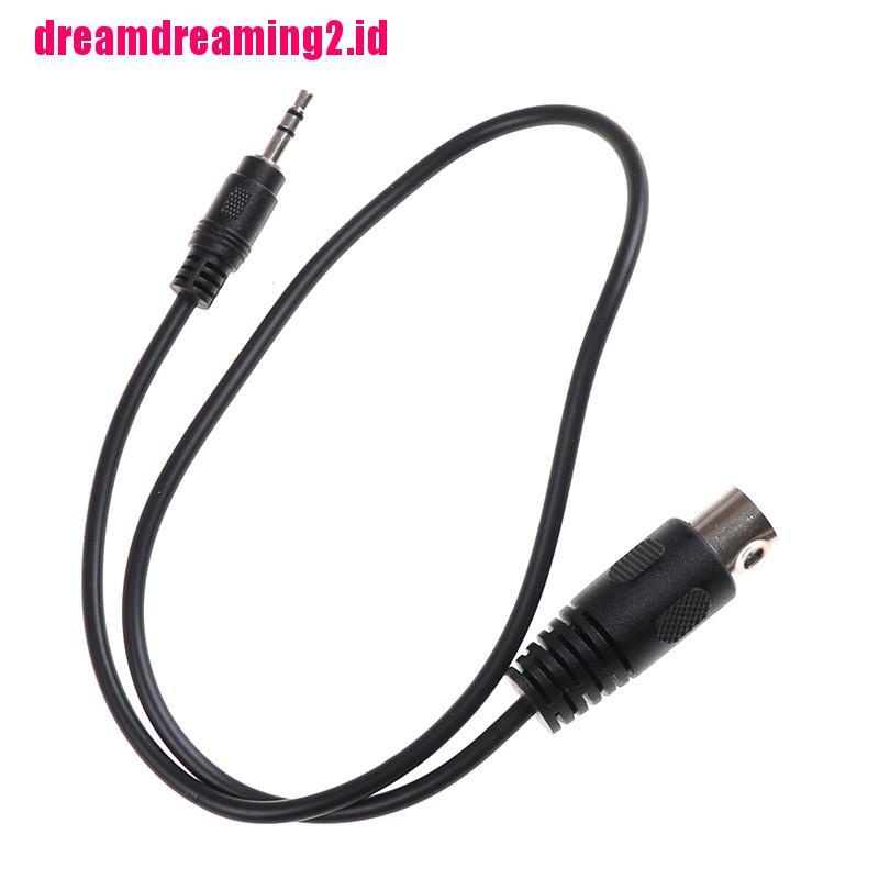 （✔✔❤1pc Kabel Audio Din 5 Pin Din MIDI Male Plug To 3.5mm Male Stereo Jack Panjang 50cm 0.5m