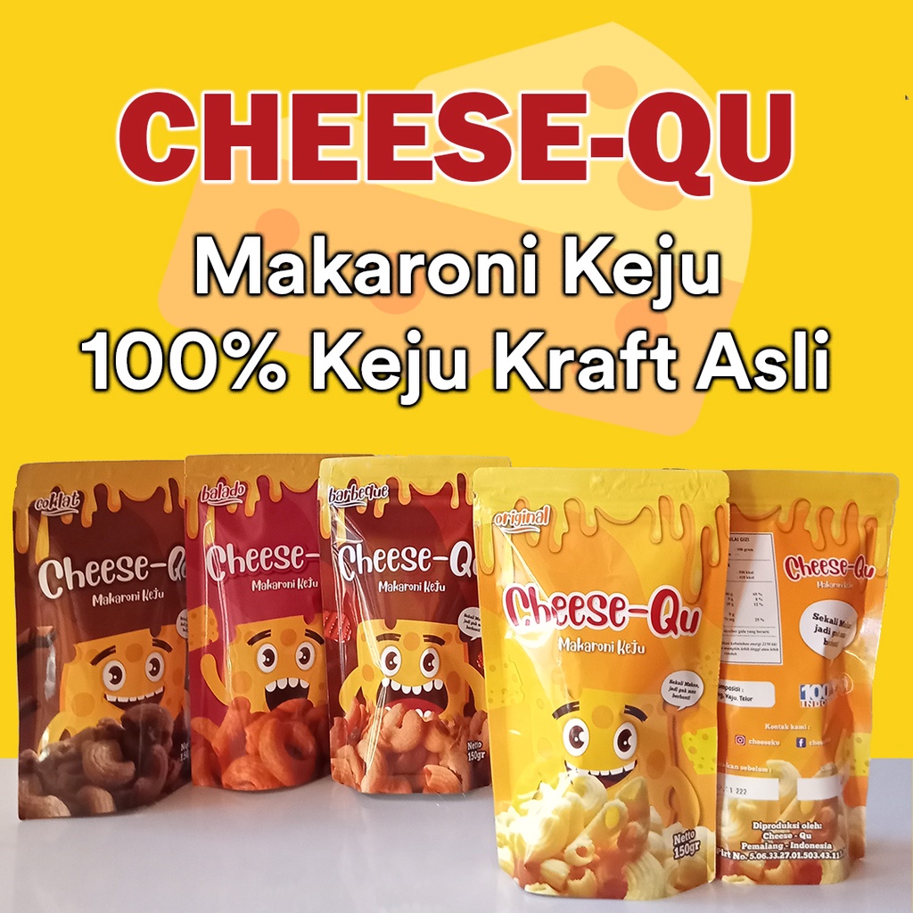 

Cheese-Qu Makaroni Keju Kraft Asli Pedas dan Manis Home Made UMKM