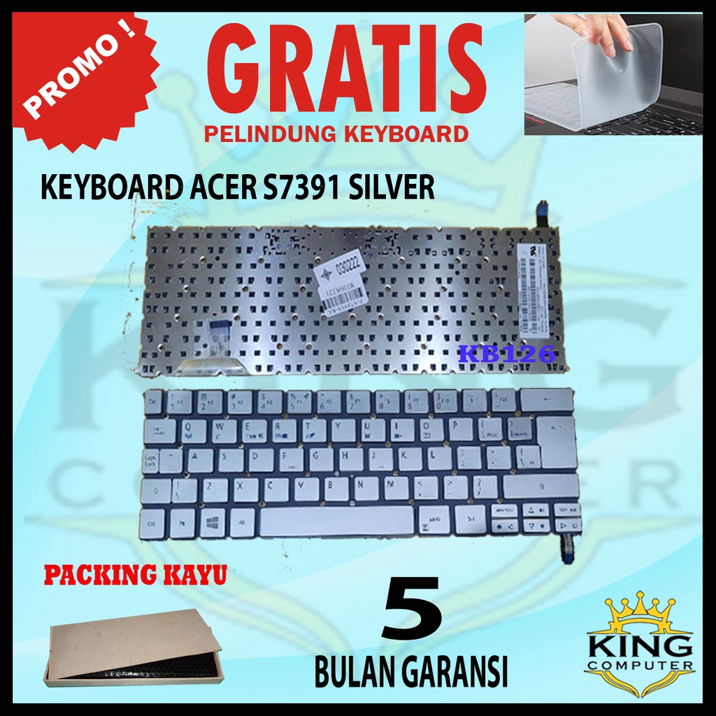 Keyboard Acer Ultrabook Aspire S7-391 AP12F3J Silver FREE KEYBOARD PROTEKTOR