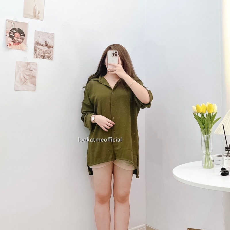 lookatmeofficial • Lora Oversize Shirt - Kemeja Basic Wanita Oversize