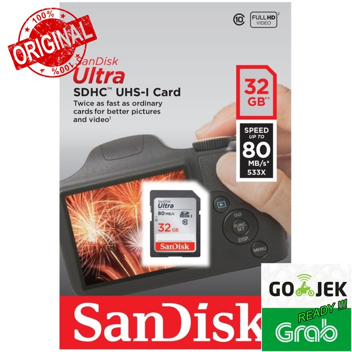 Memory SD CARD Sandisk Ultra SDHC UHS-1 32GB 80MB/s 90MB/S 120MB/S ORIGINAL