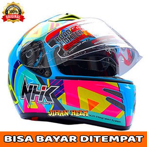 HELM / NHK / HELM NHK / HELM FULL FACE NHK TERMINATOR PIGMENT BLUE FLUO TERMURAH