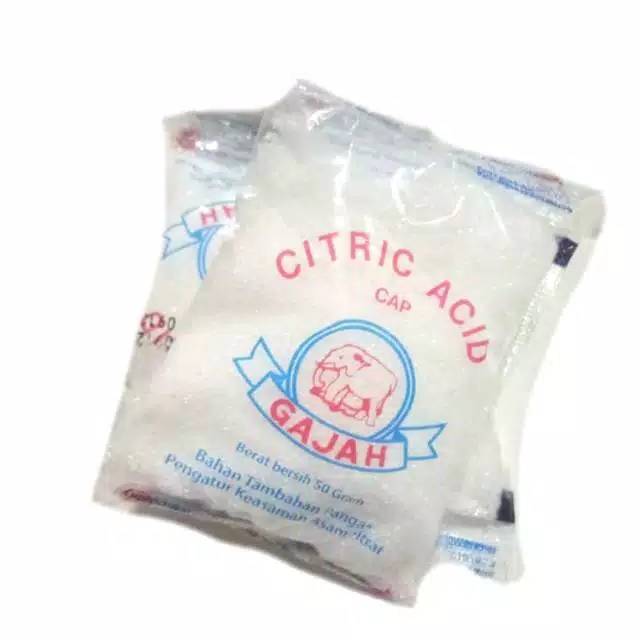 

Citrun / Citric Acid Cap Gajah 50gr 1 RENTENG /ECER (5 PCS x 50 gram)