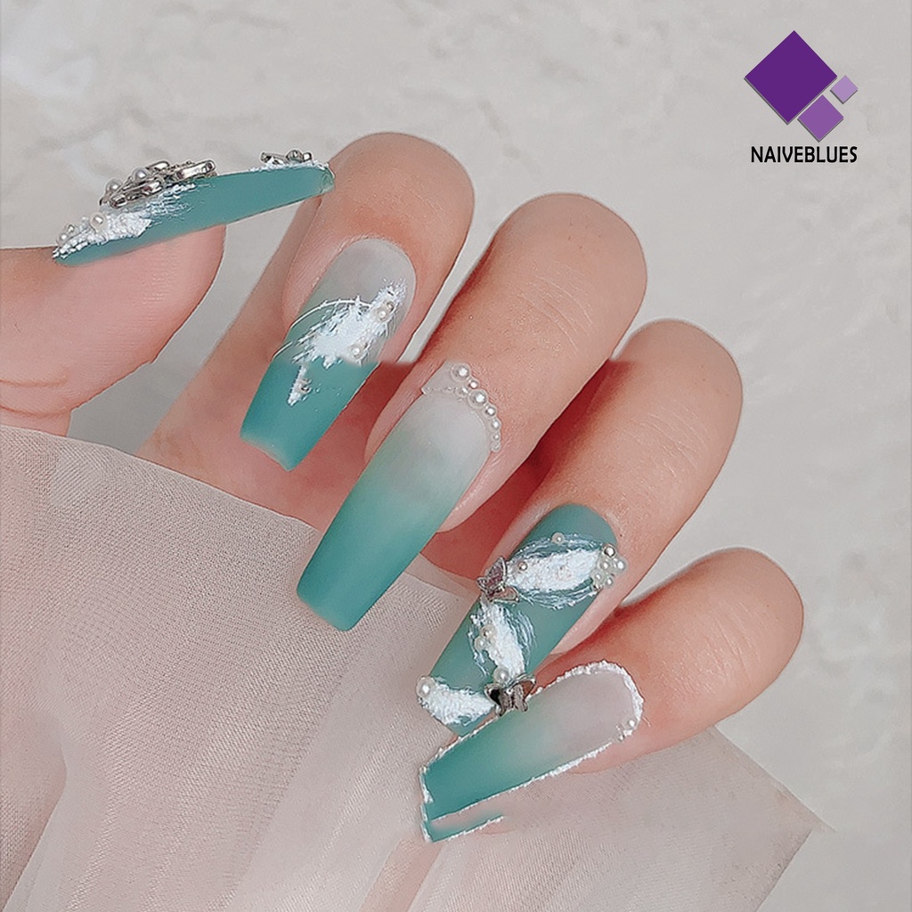 Naiveblue &gt; 10Pcs / Set Ornamen Bentuk Variasi Untuk Hiasan Kuku Nail Art 3D