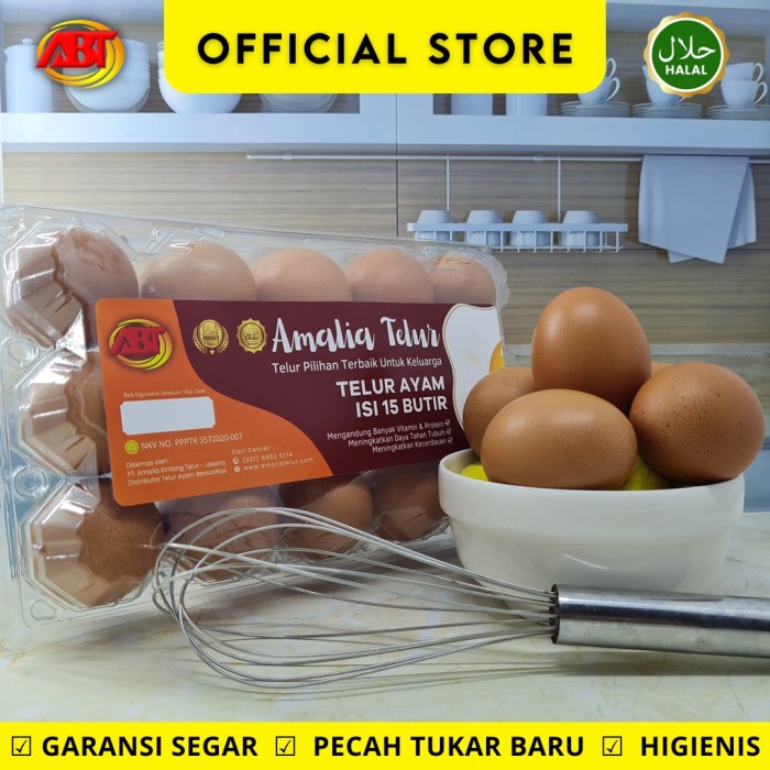 

ABT - Telur Ayam Negeri Amalia Telur Premium Garansi Segar - Isi 15 Butir