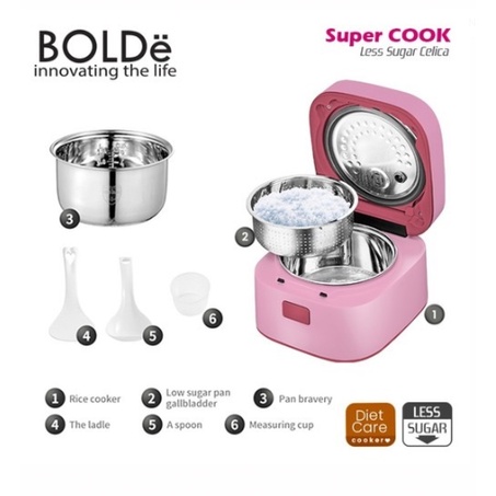 Rice Cooker Less Sugar Bolde Super Cook Celica 1.2Liter