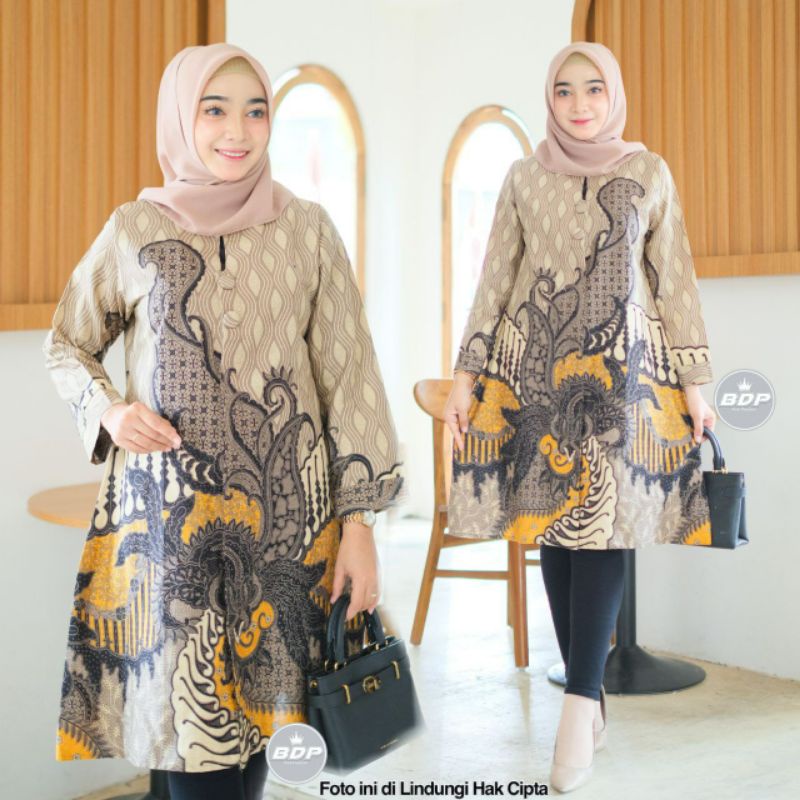 Baju Batik Wanita Modern M L XL XXL Atasan Batik Kerja Wanita Tunik Batik Kantor Seragam Batik Modern