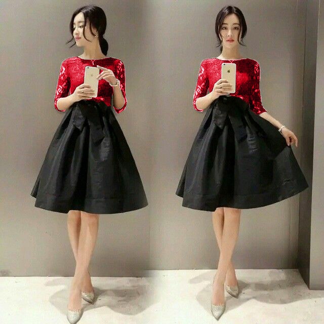 FWG - DRESS IKABI BRUKAT / DRESS CASUAL BRUKAT / DRESS KOREA BRUKAT / DRESS KOREA WANITA NATAL / DRESS CANTIK WANITA / CASUAL DRES KOREA BRUKAT