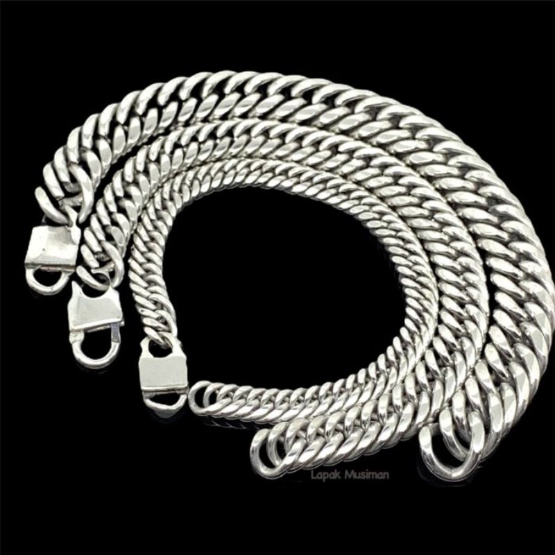 GELANG TANGAN PRIA BAJA PUTIH TITANIUM ASLI