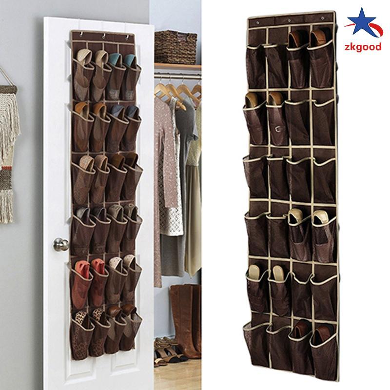 Home 24 Pocket Home Over The Door Hanging Organizer Storage Holder Rack Closet Shoes Ali New Cool Shopee Indonesia