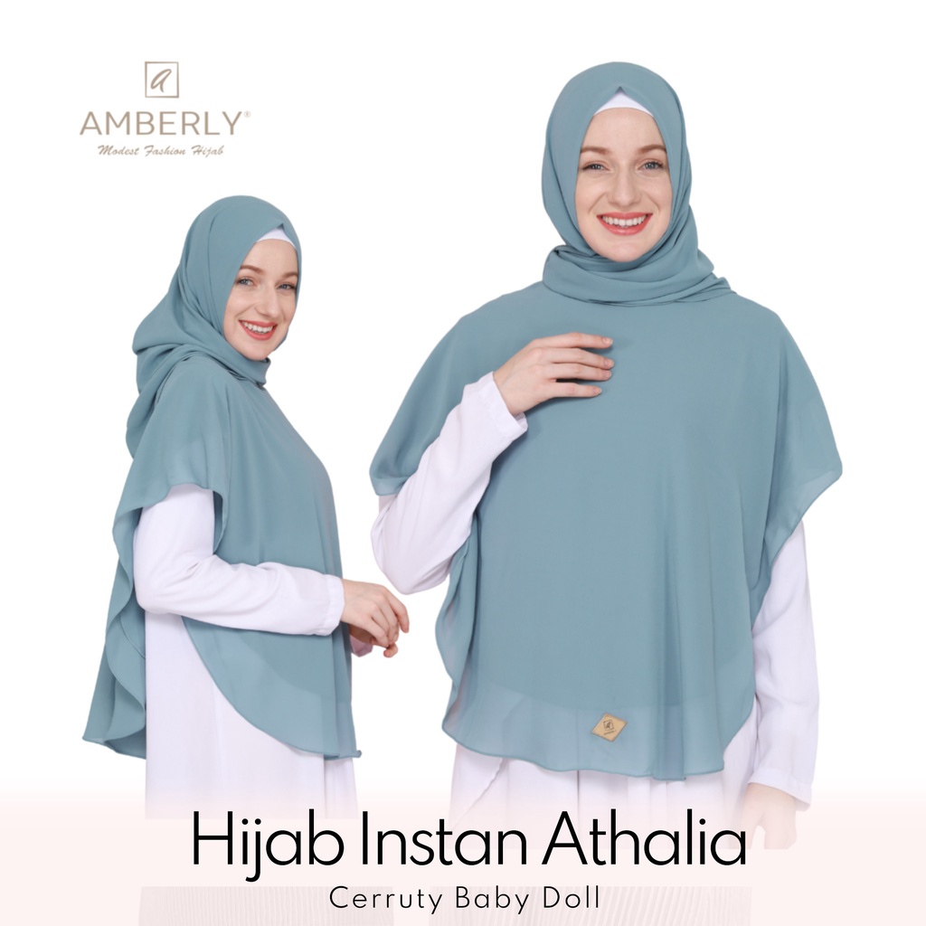 Amberly Athalia Khimar instan premium bahan ceruty baby doll premium / AMBATHPC