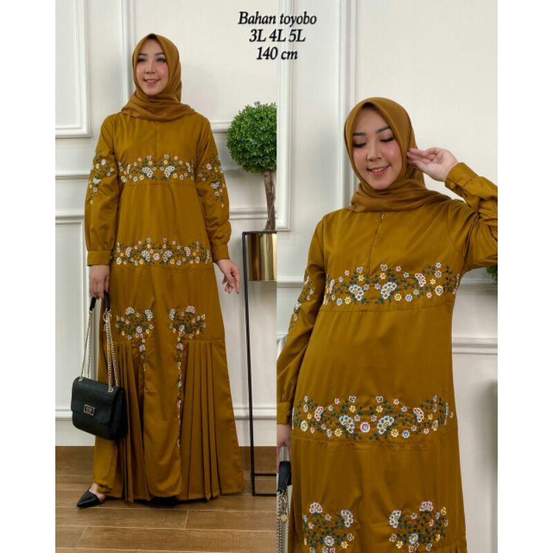 Gamis Bordir Katun Toyobo - JUMBO SIZE-