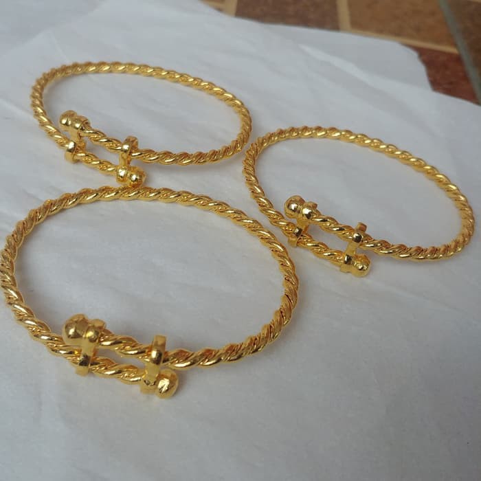 Gelang lilit Tali Air Kecil Lapis Emas 24k