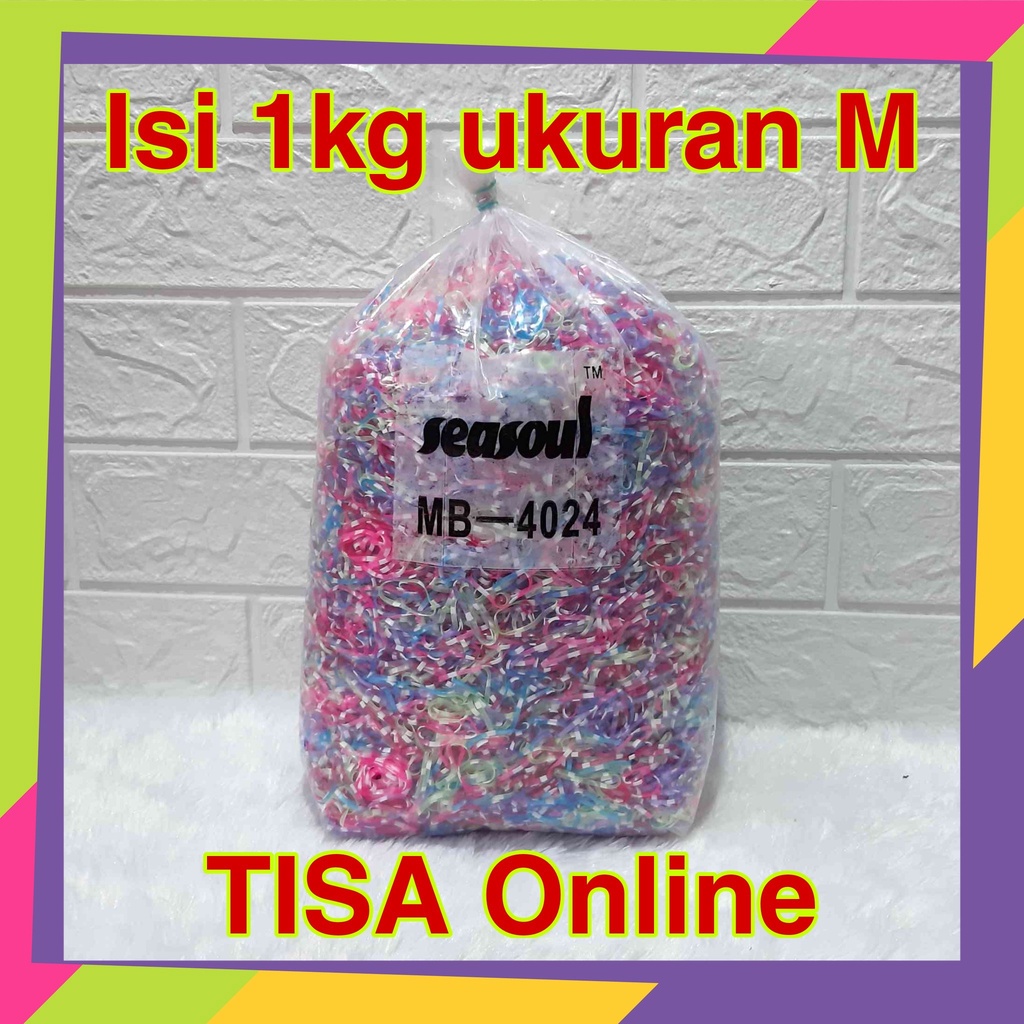 1059 [Grosir] @1kg karet Jepang ukuran M / Warna bening bintik bintik putih