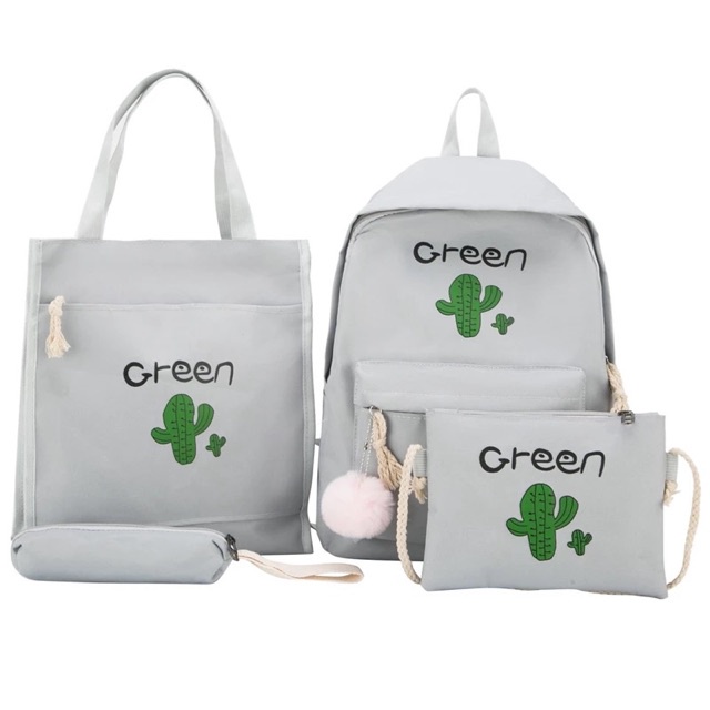 [ COD ] ZOLA - Tas Ransel Backpack Fashion Wanita DONA-GREEN(ABU TUA)
