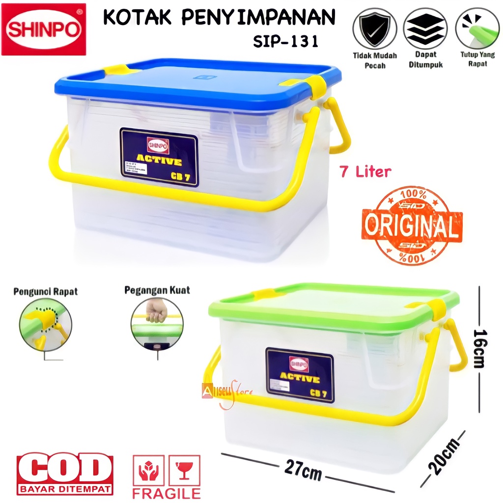 ( BISA COD ) PROMO SHINPO SIP-131 CB 7 ACTIVE KOTAK PENYIMPANAN KONTAINER 7 LITER / CONTAINER BOX LOCK SEAL DAN VACUMM / KONTAINER KECIL 7 LITER / KOTAK PENYIMPANAN JINJING