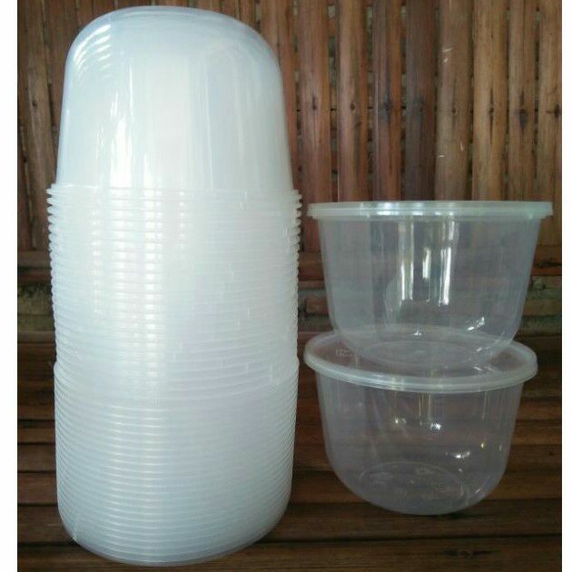 isi 25 Bowl Thinwall 500 ml/mangkok plastik/cream soup/es/puding/dessert