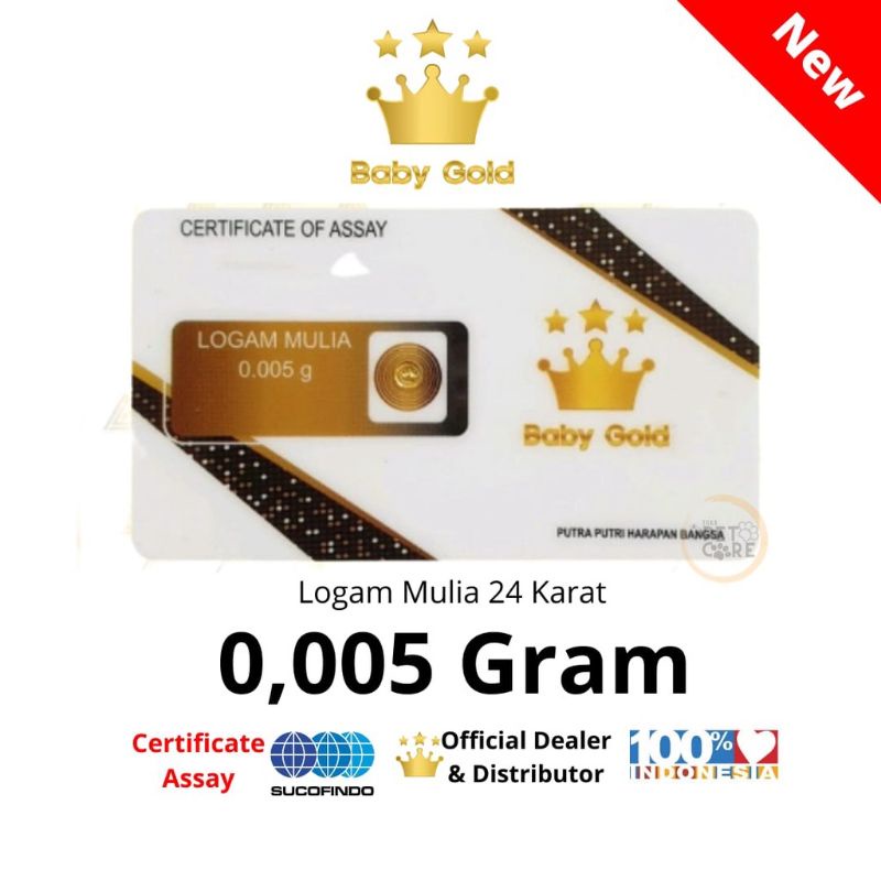 baby gold emas mini logam mulia 0,005 gram