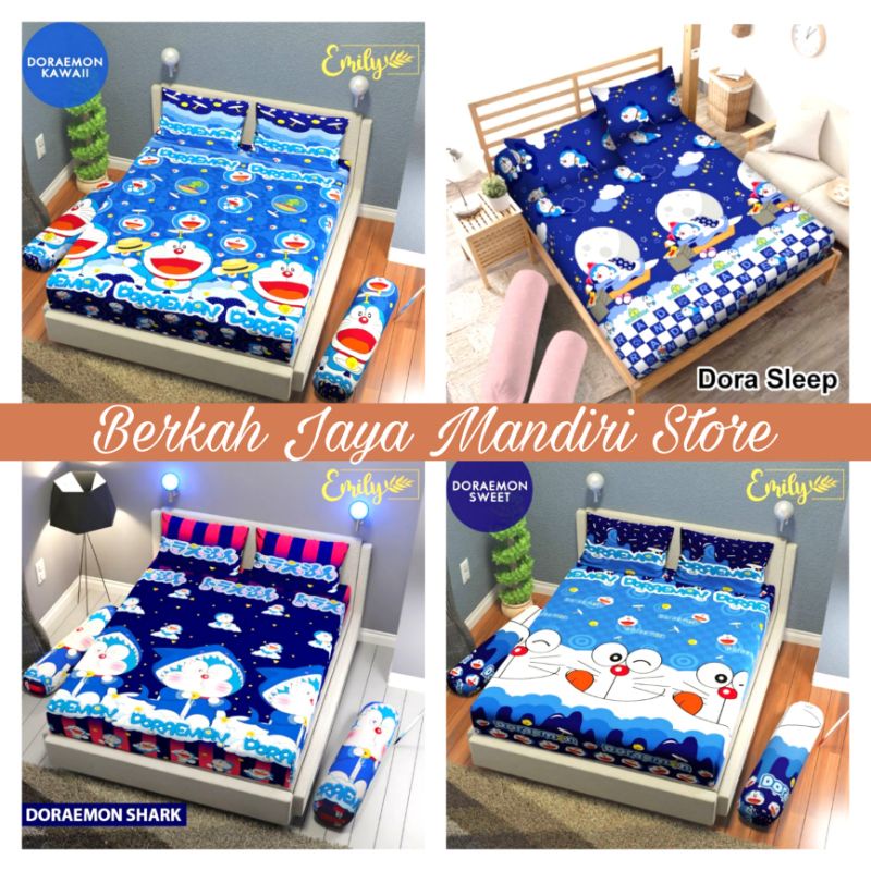 Sprei Karakter Doraemon Uk 180x200/120x200 Cm Bahan Cotton Halus