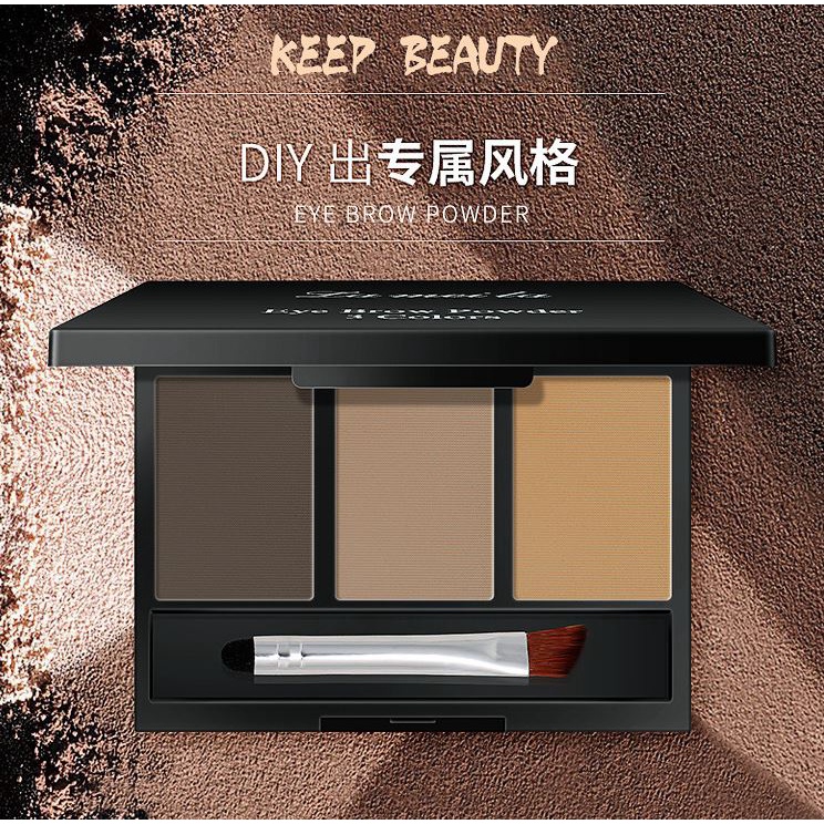 LAMEILA 3605 EYEBROW POWDER 3 IN 1 WATERPROOF & LONG LASTING ORI 100%