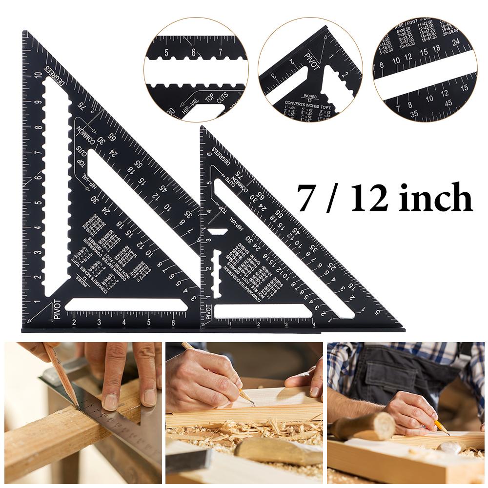 POPULAR Populer Speed Square Busur Derajat Tahan Lama Woodworking Alat Aluminium Alloy Carpenter Framing Measurement