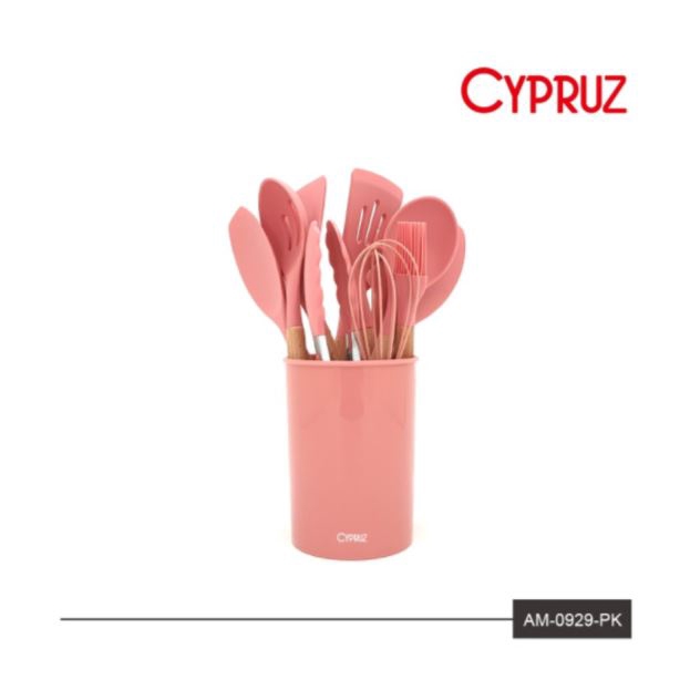 Cypruz Silicone Kitchen Utensile Set 11 Pcs Peralatan Masak Tahan Panas