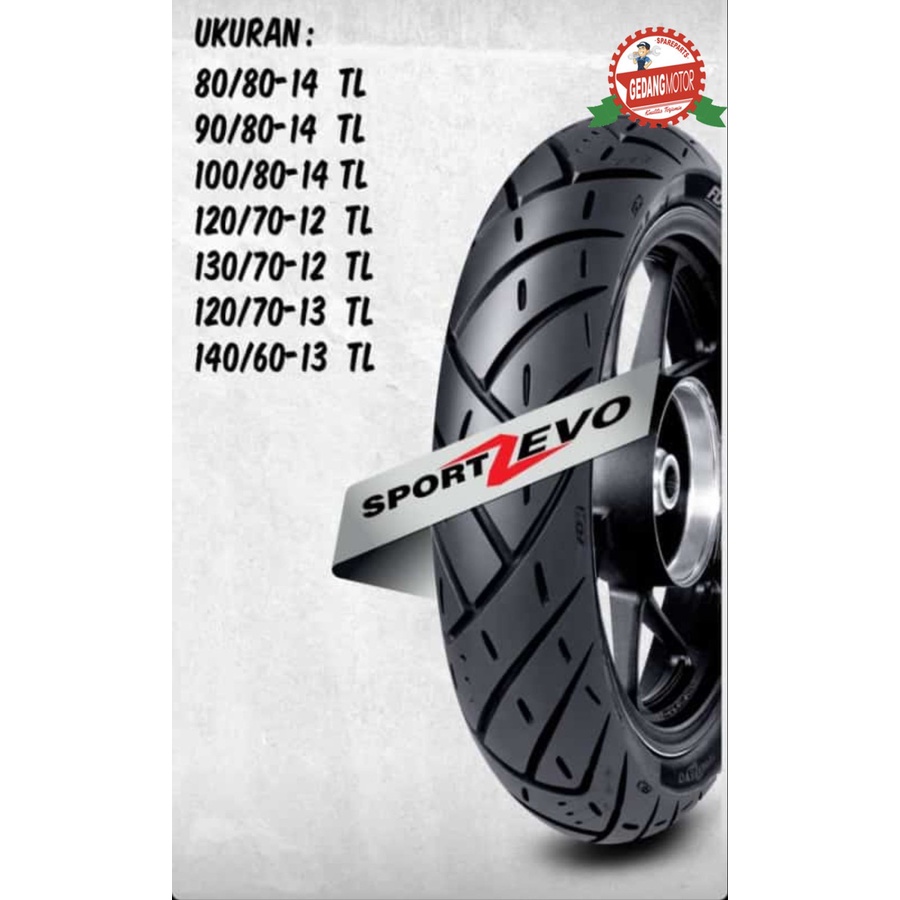 BAN LUAR FDR 100/80-14 TL SPORT ZEVO TUBELES FEDERAL RING 14