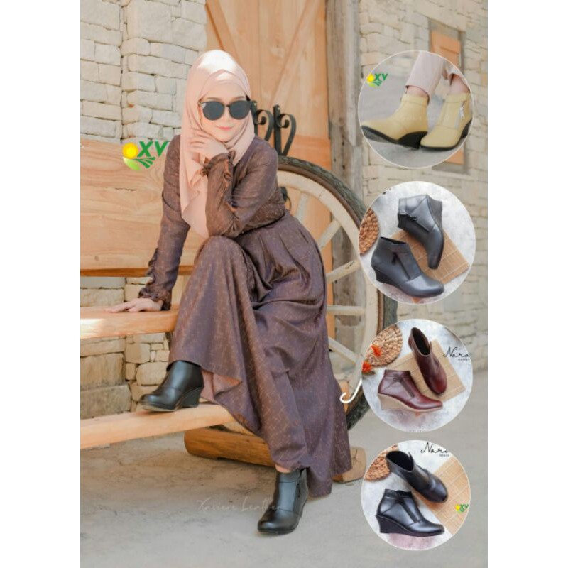 sepatu boots wanita kulit sapi