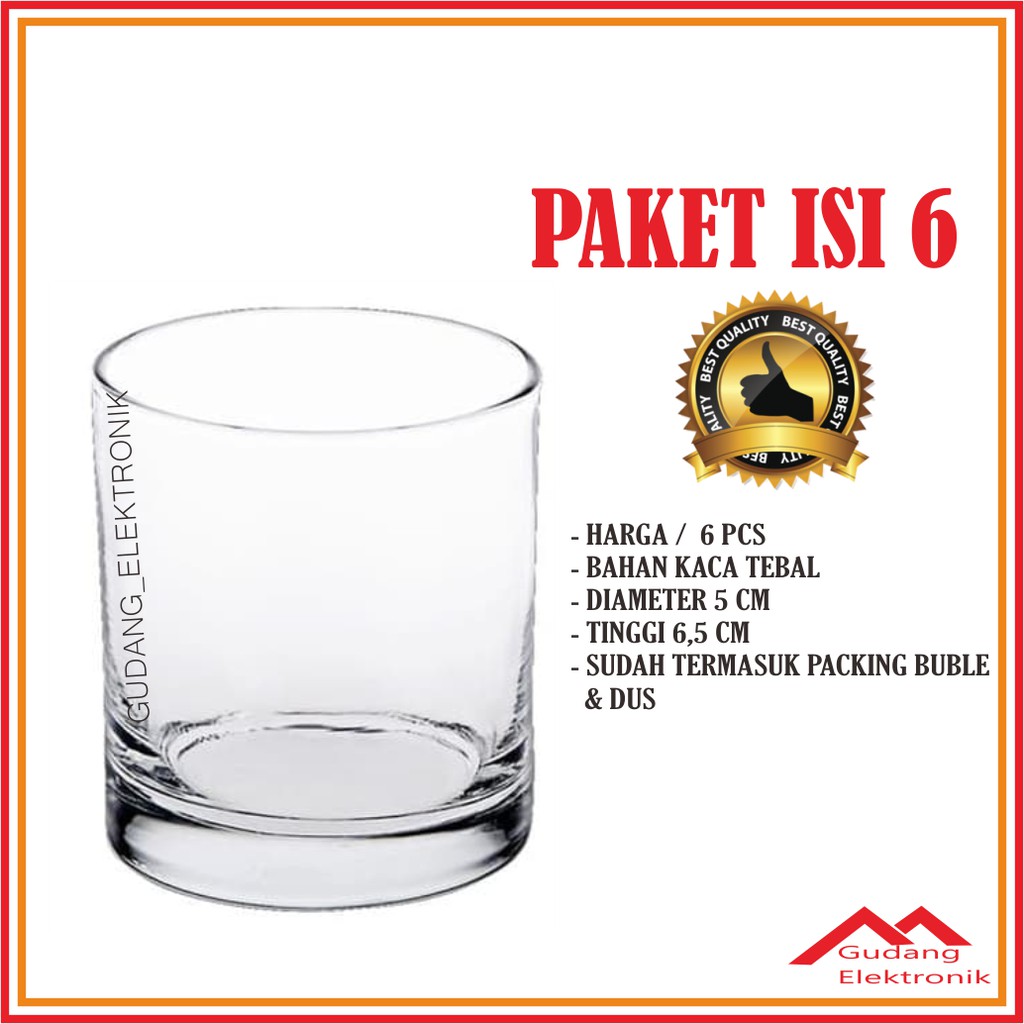Grosir Gelas Sloki Mini Kaca Isi 6 Pcs Diameter 5 Cm Tebal Bagus Murah Elegan - Gelas Sloki 9EOD7Hxa7yeE