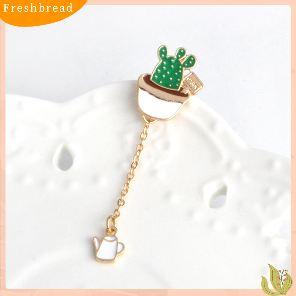 Terlaris Lovely Unisex Succulent Potted Cactus Pendant Brooch Pin Badge Bag Ornament