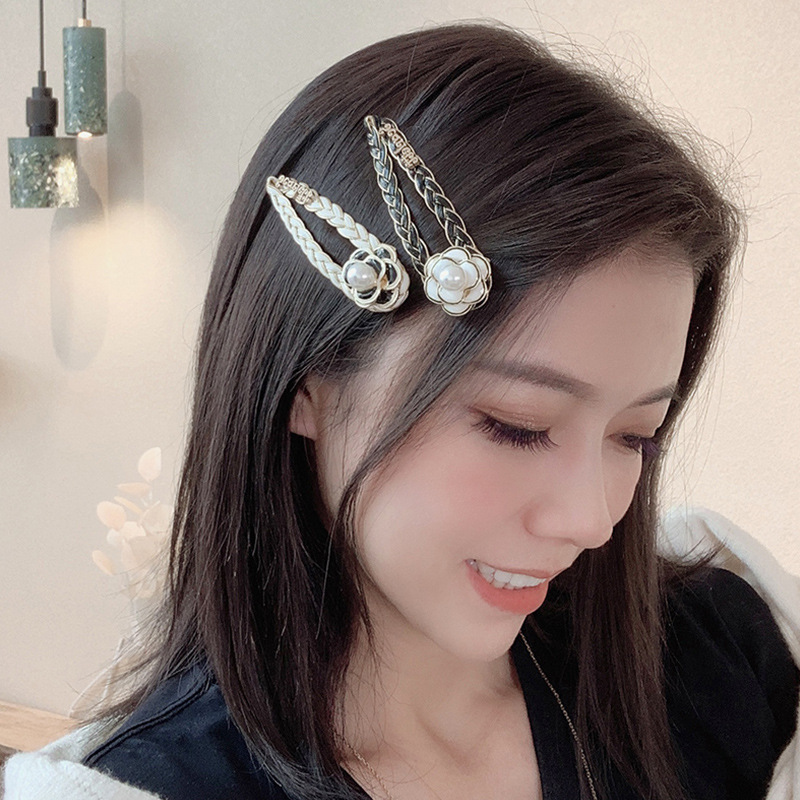 Jepit Rambut Mutiara 2 Warna dengan Aksesoris Rambut Gaya Korea Elegan