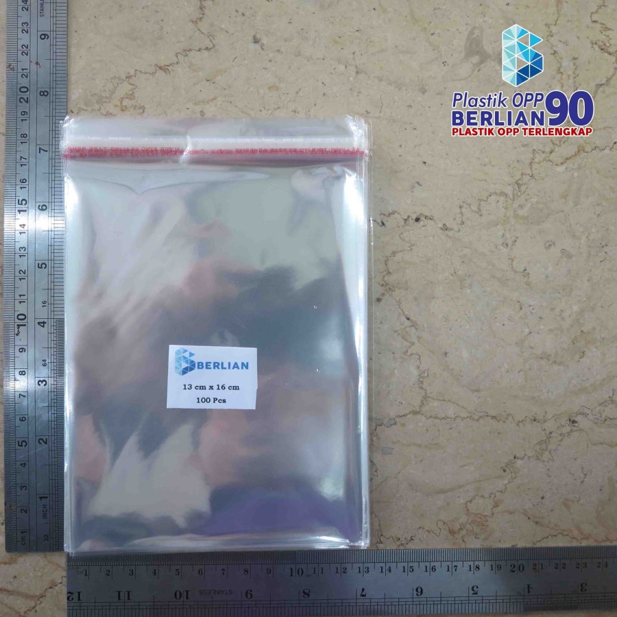 Plastik 13,5x16 cm Plastik OPP Seal Plastik OPP Lem Plastik OPP Bening Tebal 18 Micron