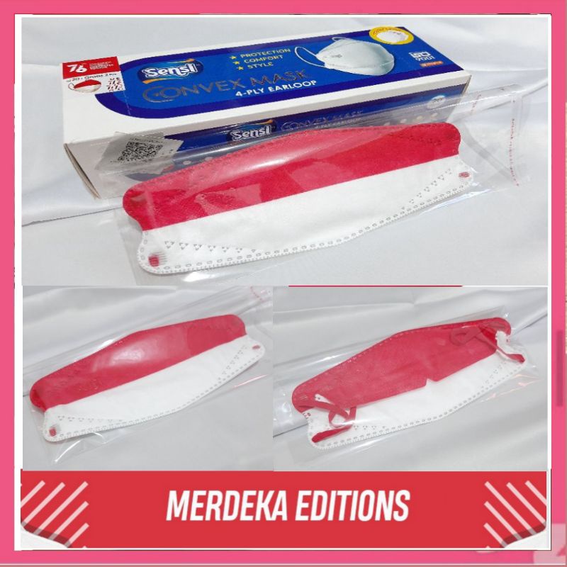 Masker Sensi Merah Putih 4ply Eceran