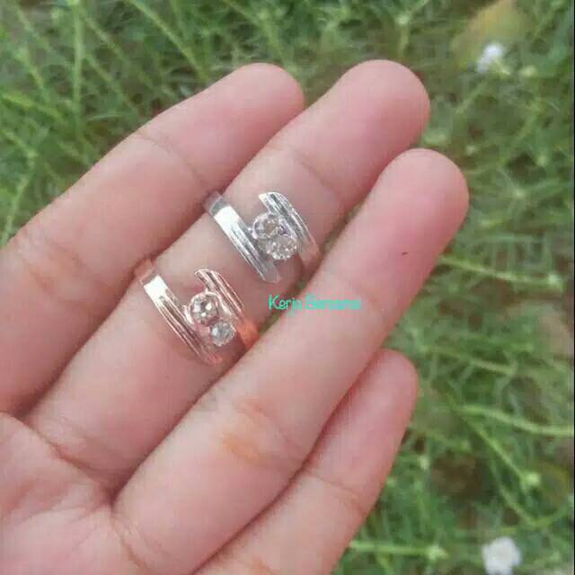 Paket murah Cincin BERLIAN ASLI BANJAR ikat perak