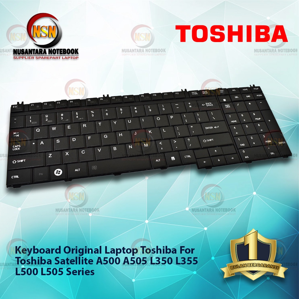 Keyboard Toshiba Satellite A500 A505 L350 L355 L500 L505 Series Black