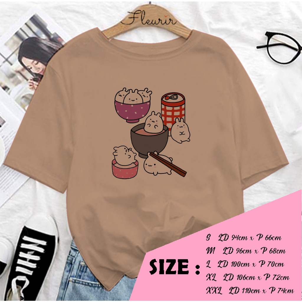 FLEURIR - COD KAOS KAWAII WANITA PRIA REMAJA DEWASA UNISEX TSHIRT JUMBO