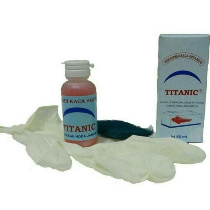 obat pembersih anti jamur kaca aquarium titanic 60ml