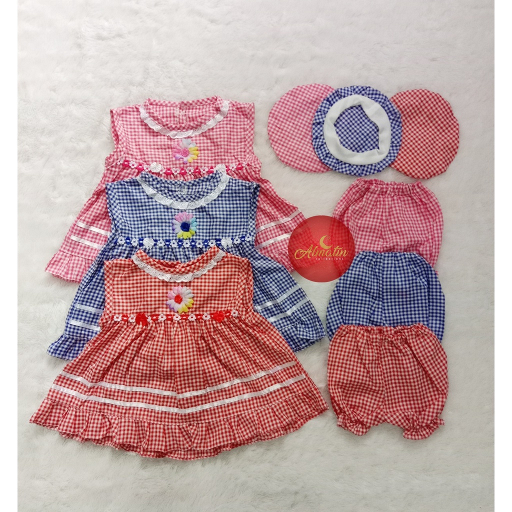 Baju Anak / Setelan Balita Perempuan SET BABY free topi bulat