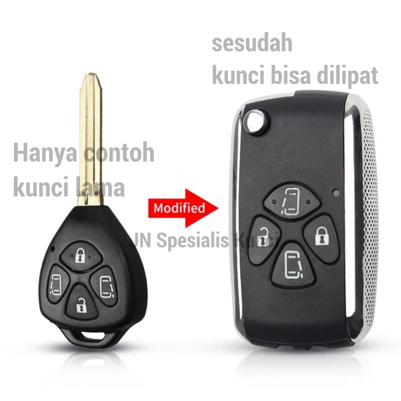 filp key toyota 4 tombol alphard,vios dll