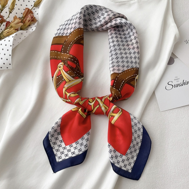 &quot;Orin&quot; 70x70 cm scarf, Motif Sabuk Scarf Leher, Scarf Tas, Bahan High Grade Silk Immitation