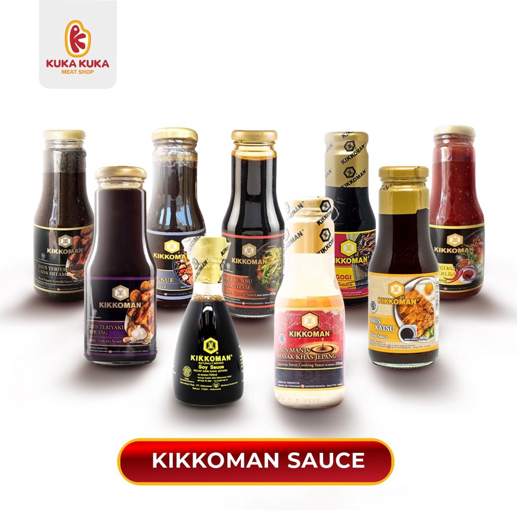 Saus Kikkoman All Variant Bestseller 300gr BBQ, Garlic Teriyaki, Bulgogi, Gochujang, SoySauce, Mirin, Blackpepper, Katsu &amp; Tiram