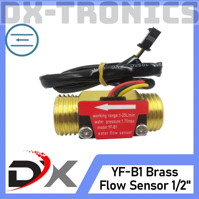 Water Flow Sensor Brass G1/2 Aliran Air 1/2&quot; in YF-B1 1-25L/min