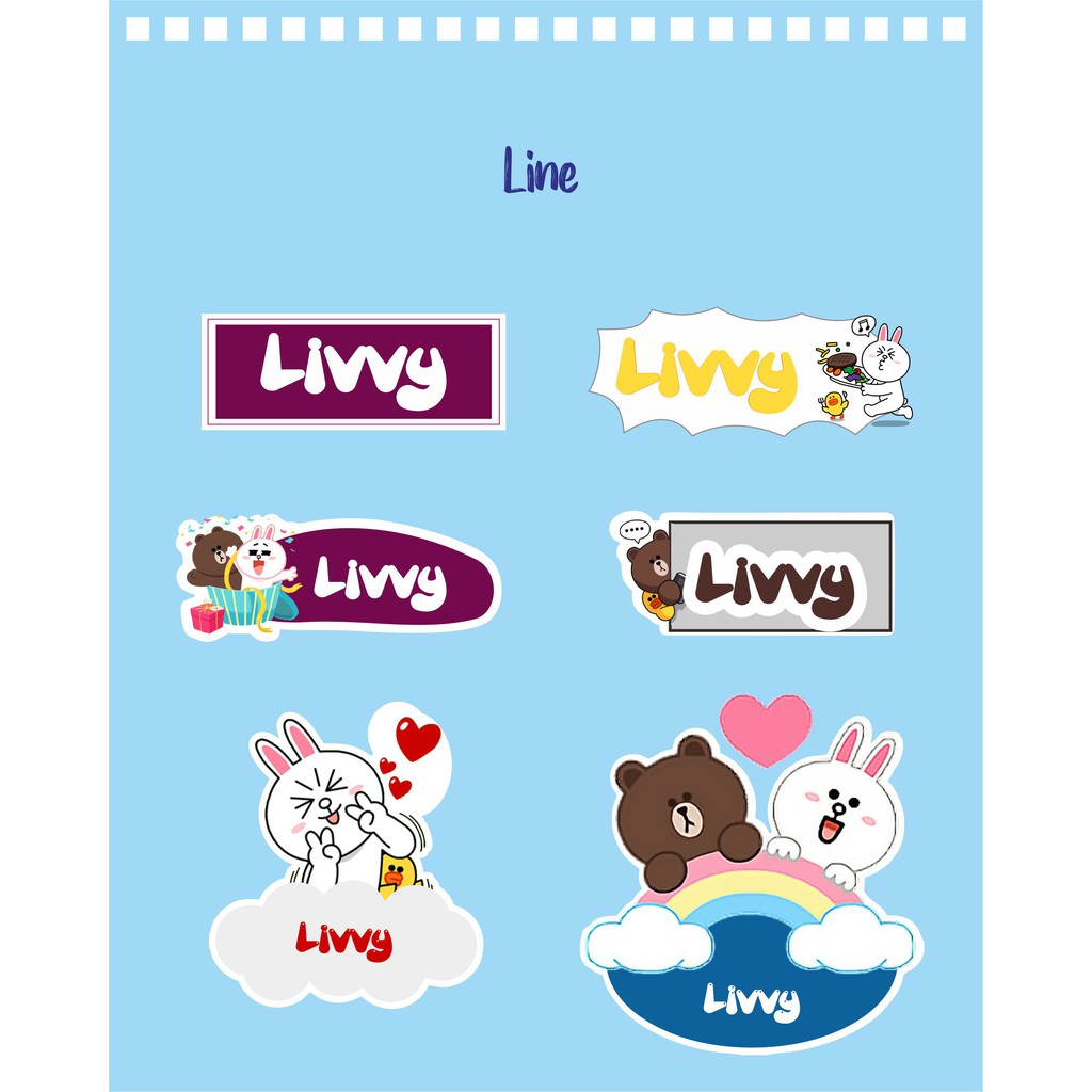

192pcs Stiker Label Nama Kekinian Tahan Air & Anti Luntur untuk Umum Tema Line